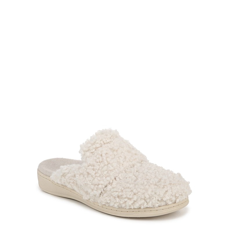 Women's Gemma II Mule Slipper Shoes (Cream White Fabric)