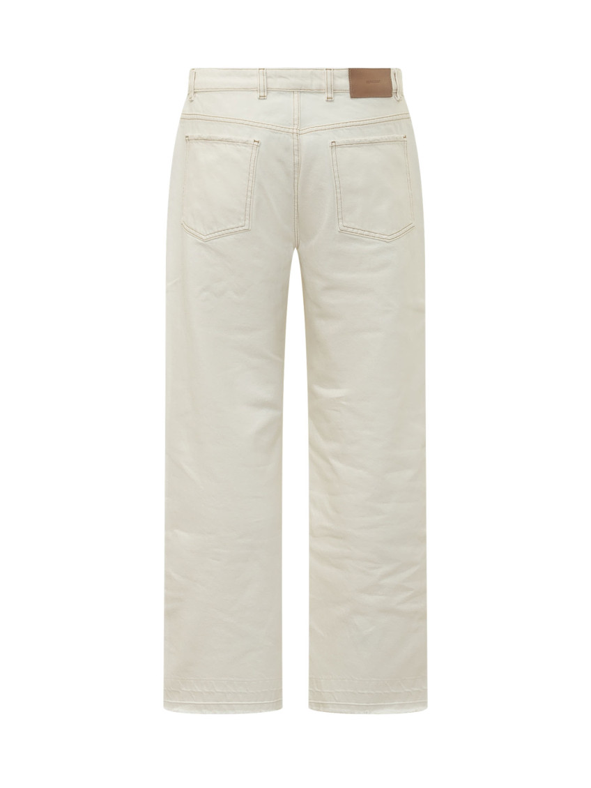White Straight Distressed Jeans