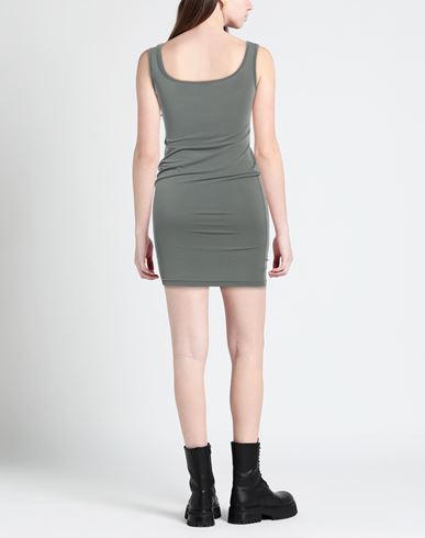 Woman Mini dress Military green Size L Viscose, Polyester, Elastane