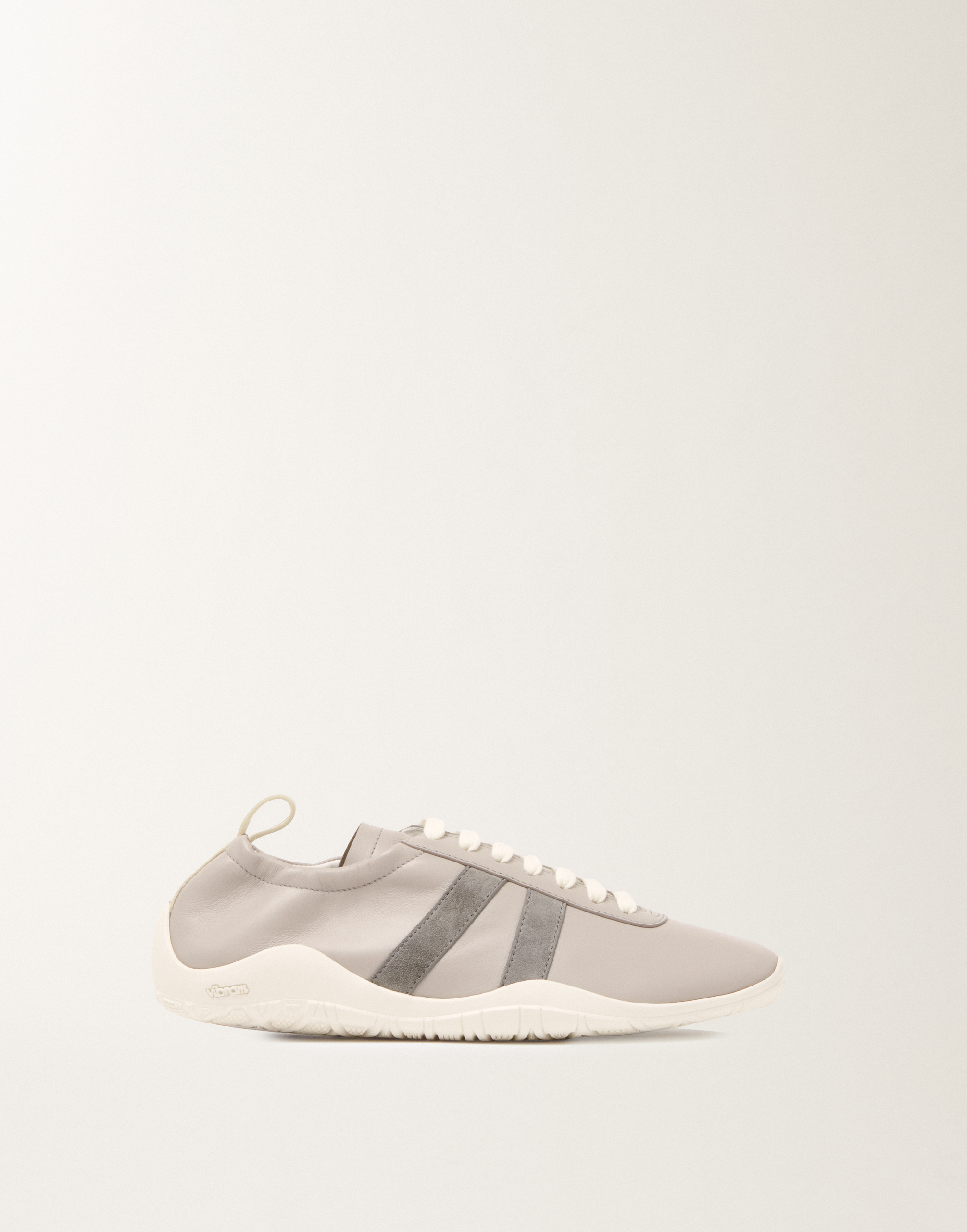 Vintage wave sneakers in nappa leather and suede, light grey