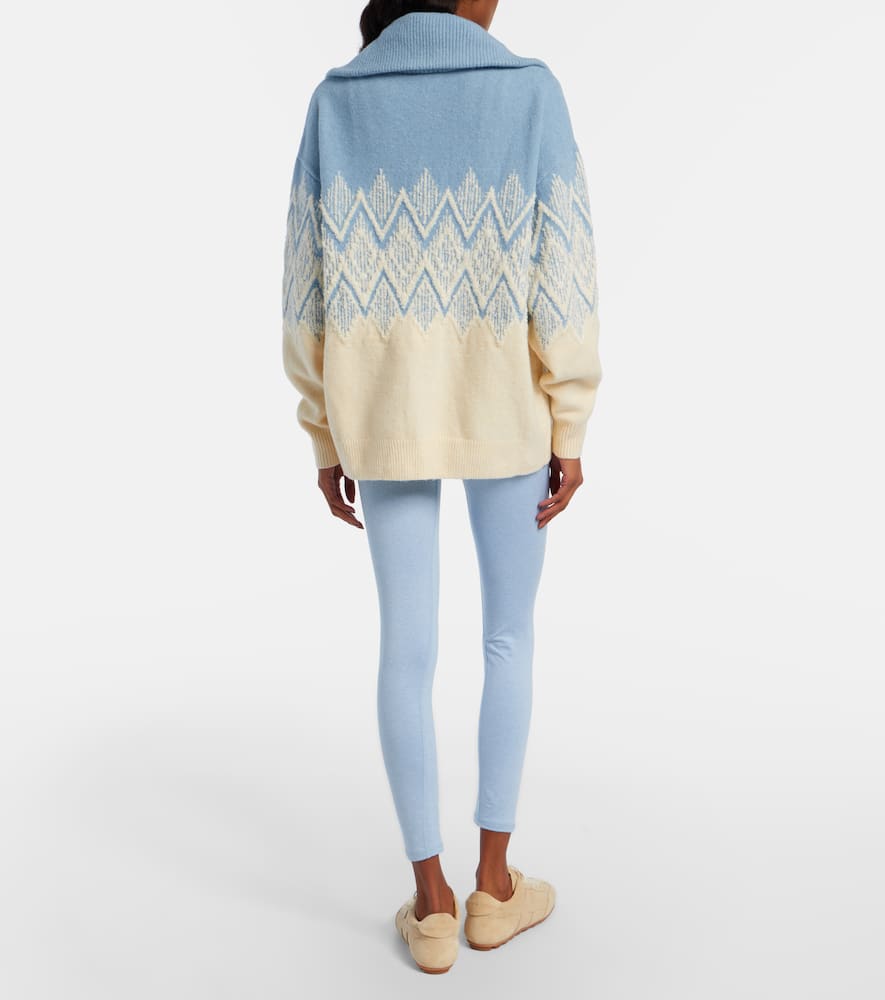 Hedda jacquard half-zip sweater