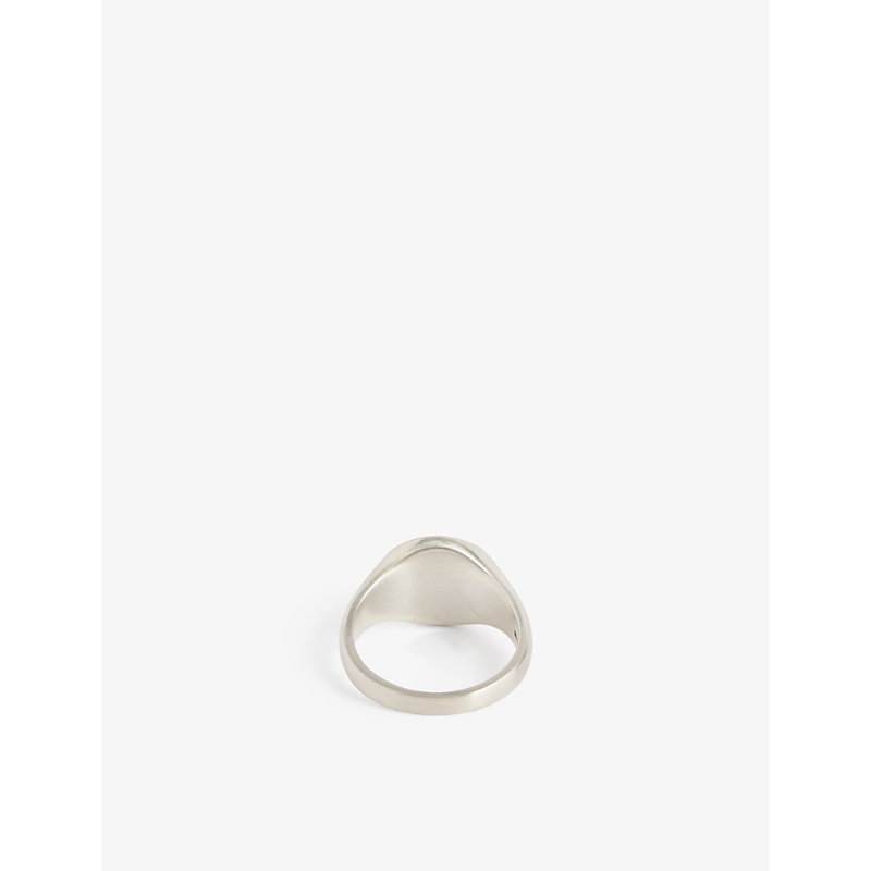 Mens Silver Orbit Engraved Sterling-silver Ring 