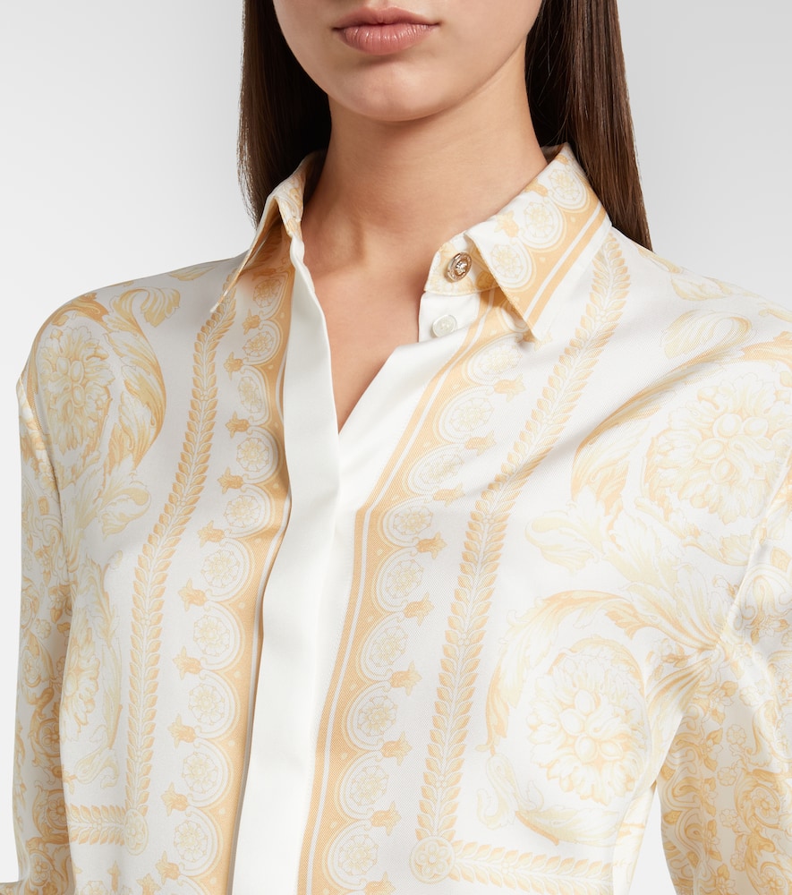 Barocco silk twill shirt dress