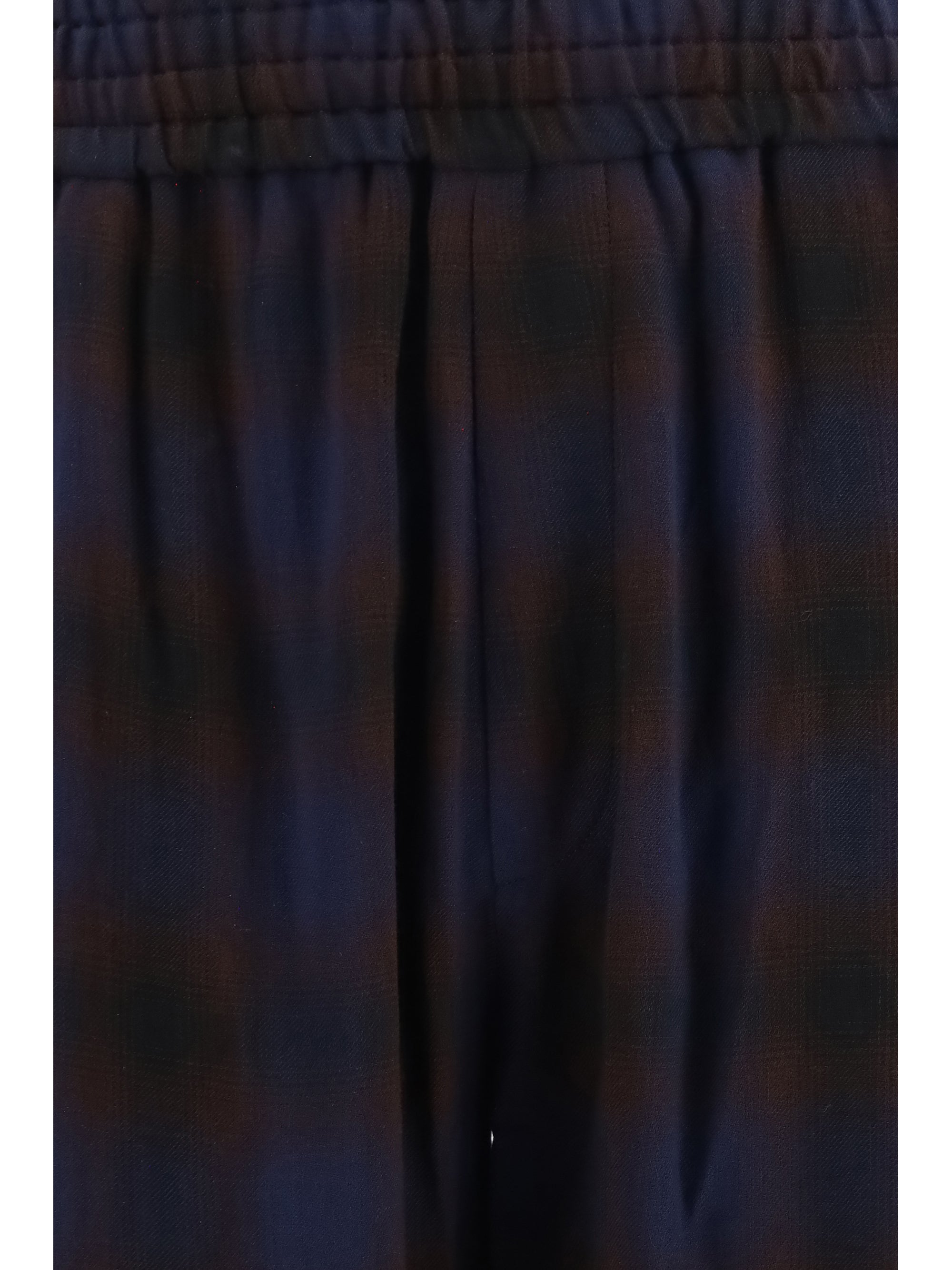 Two-Tone Checked Viscose Trousers — Brown