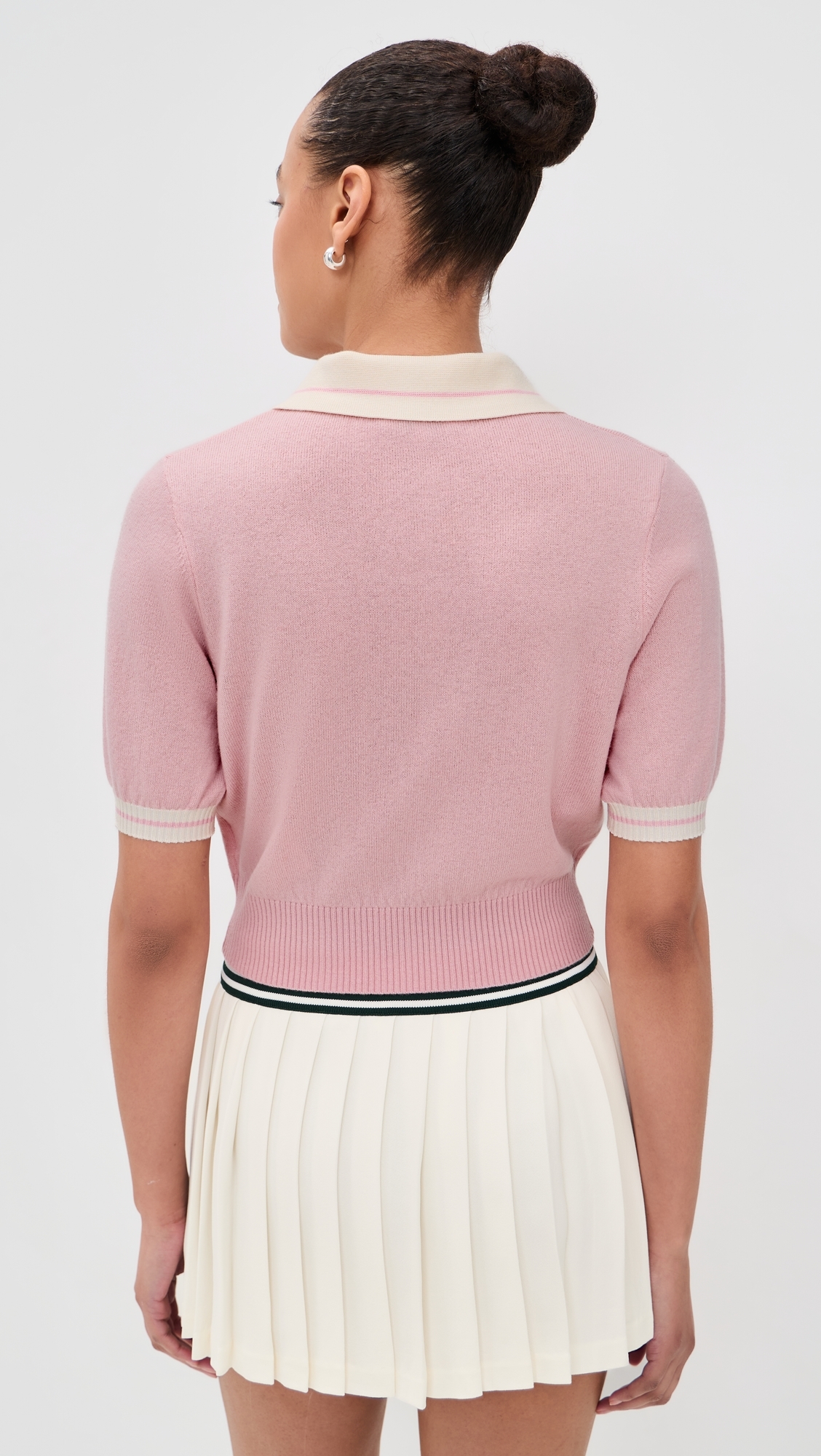 Mikayla Wool Knit Polo Pull Over Dusty Rose