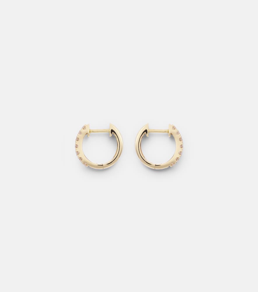 Stone and Strand Twin 14kt gold earrings with diamonds