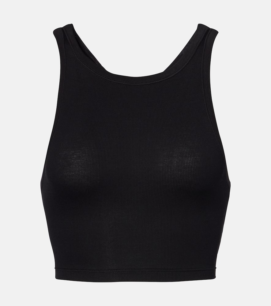 Pamela ribbed-knit cotton-blend crop top