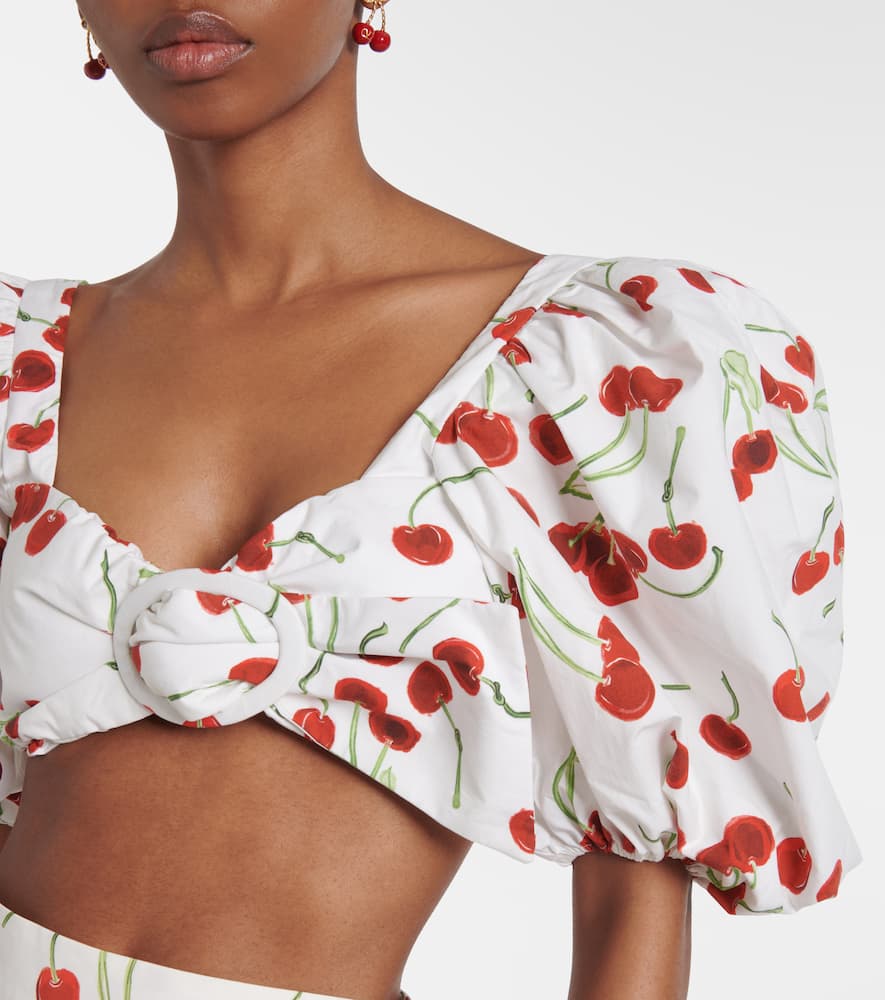 Adriana Degreas Printed cotton bandeau top