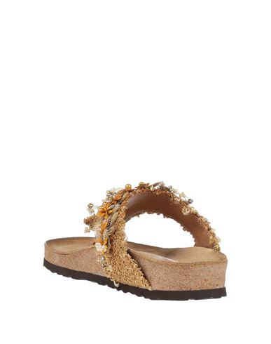Woman Thong sandal Beige Size 7 Textile fibers