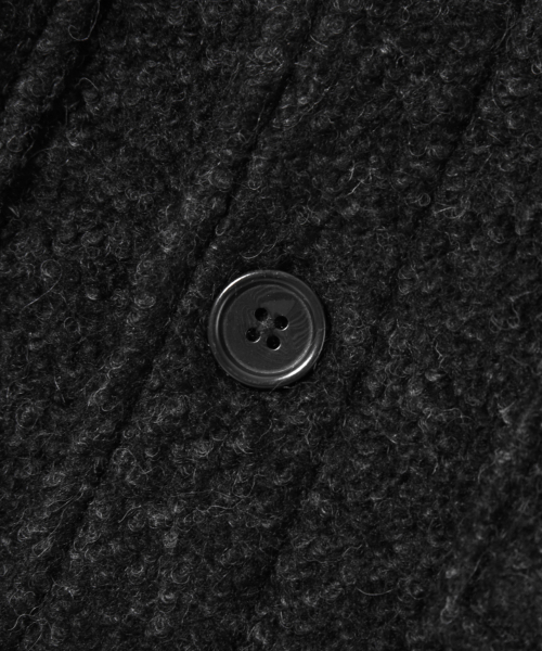 Wool Elbow Patch Two Pocket Button Jacket_Black