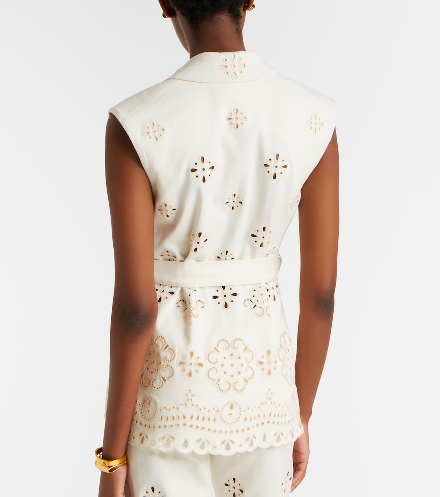 Townes eyelet cotton twill vest