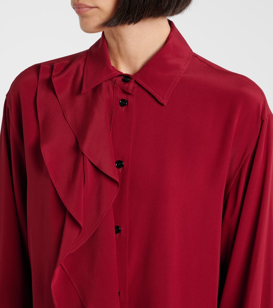 Ruffled silk blouse