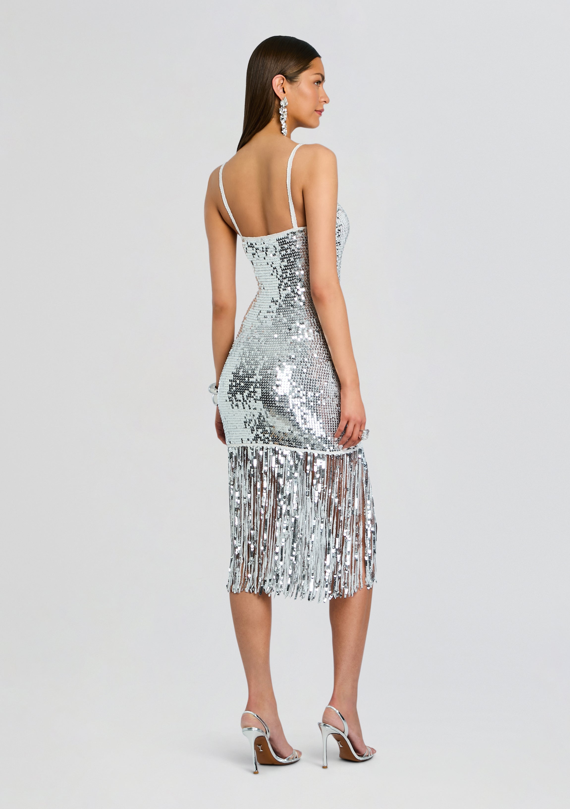 Nalu Sequin Fringe Crochet Dress