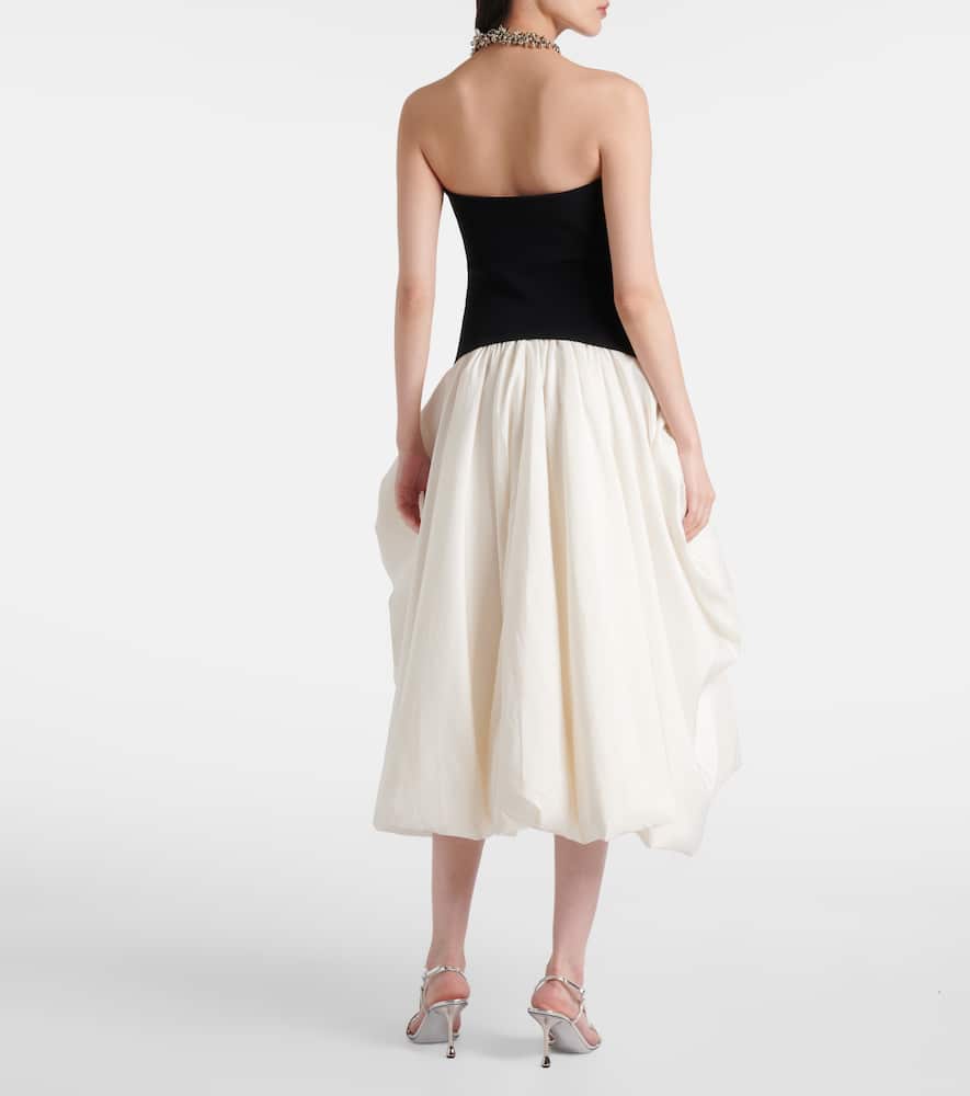 Izzy strapless taffeta midi dress