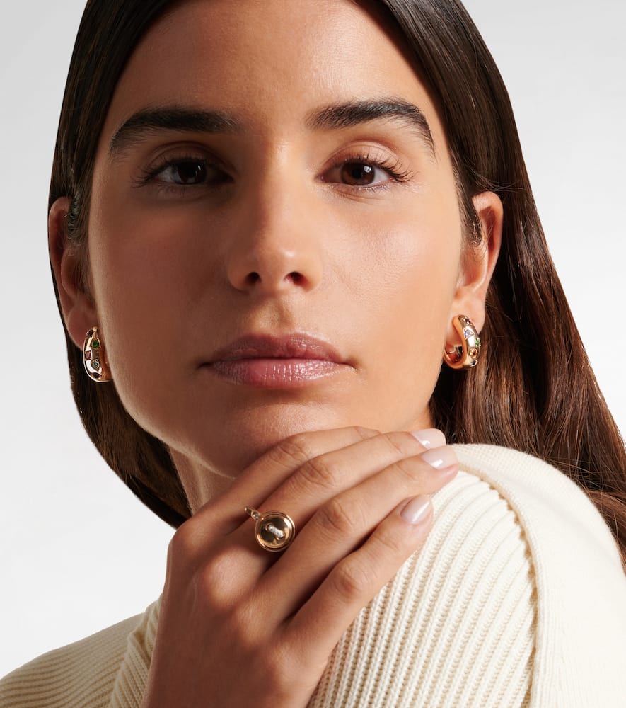 Pomellato Iconica 18k rose gold hoop earrings with gemstones