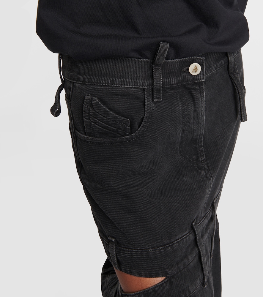 Deconstructed denim maxi skirt
