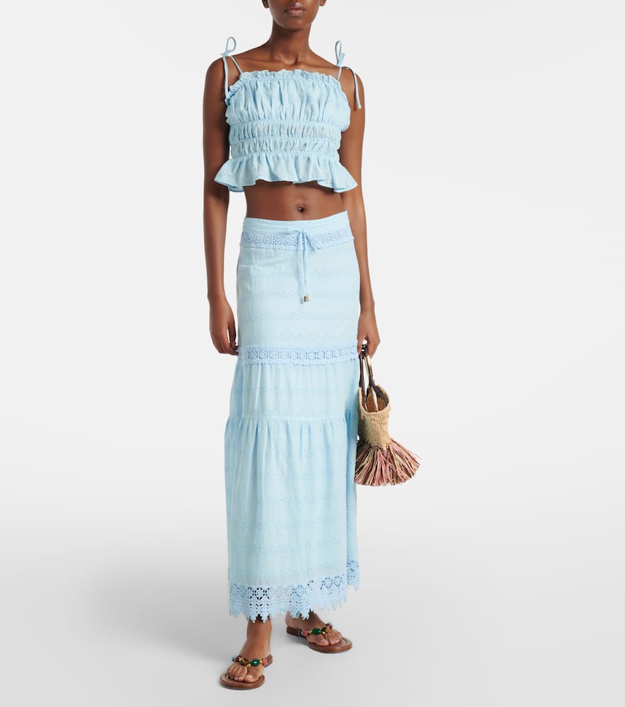 Alessia broderie anglaise cotton maxi skirt