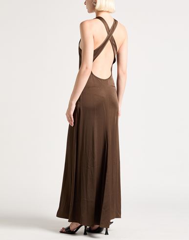 Woman Maxi dress Military green Size 10 Viscose, Acetate, Cotton