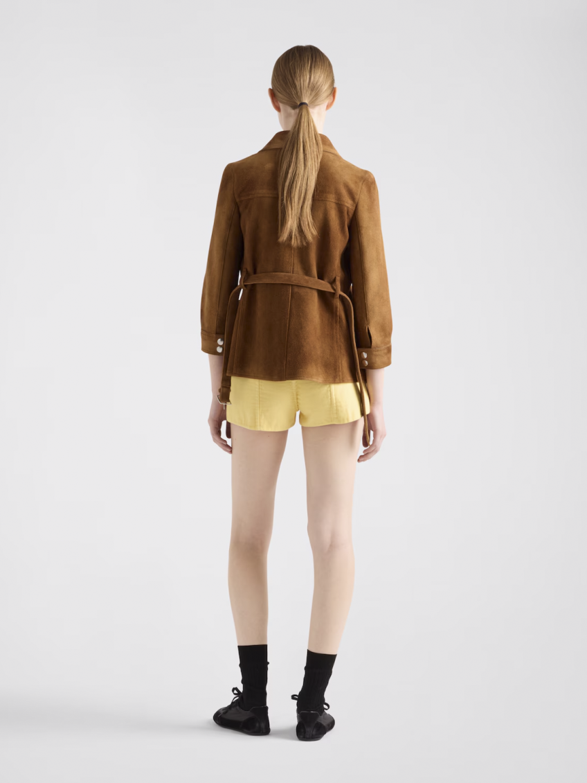 Yellow double cotton shorts
