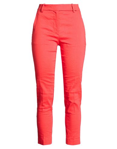 Woman Pants Tomato red Size 4 Linen, Viscose, Elastane