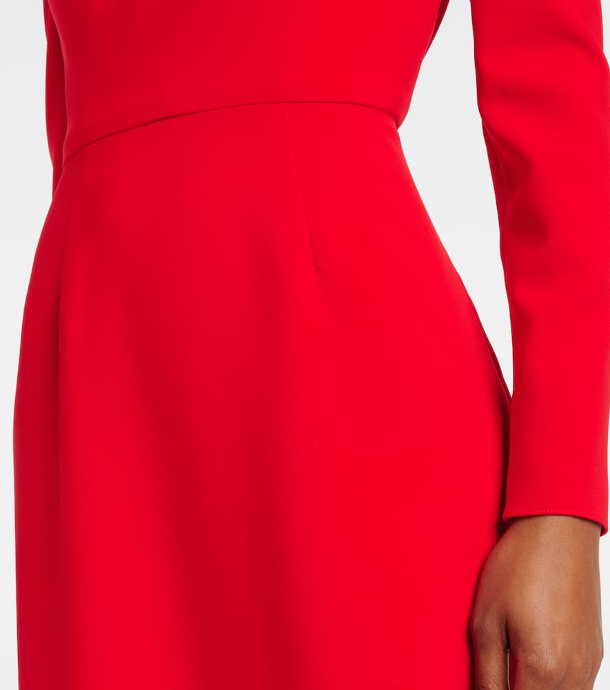 Off-shoulder gathered crêpe gown