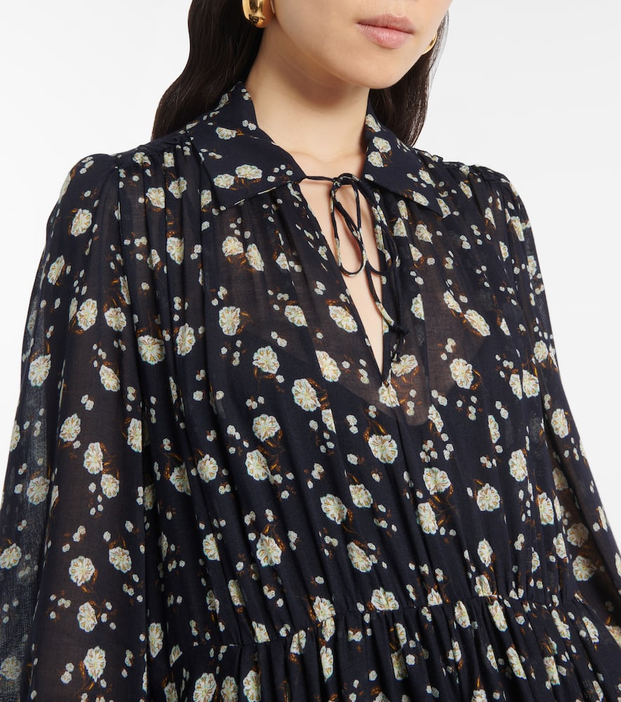 Floral Volumes printed maxi dress