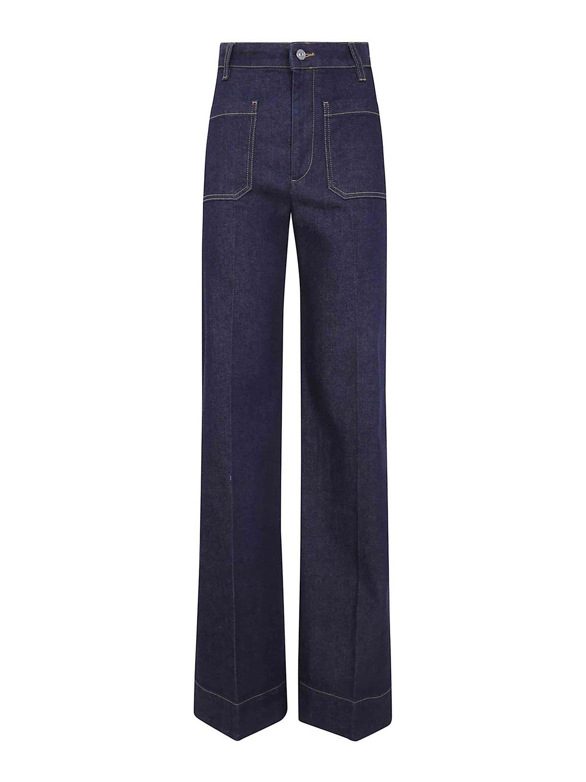 Blue Straight High Rise Jeans