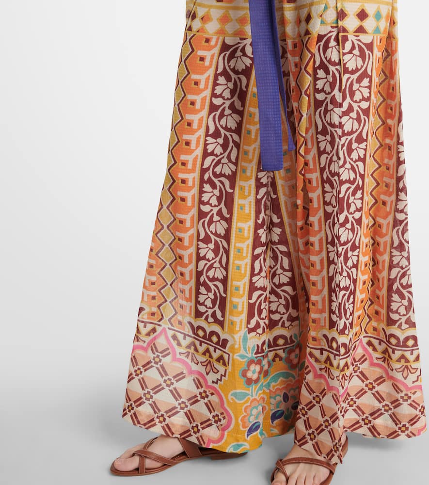 Printed high-rise palazzo pants