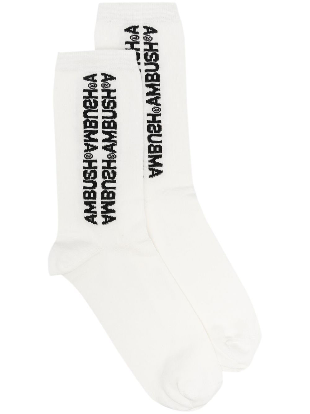 Logo-print cotton socks - White