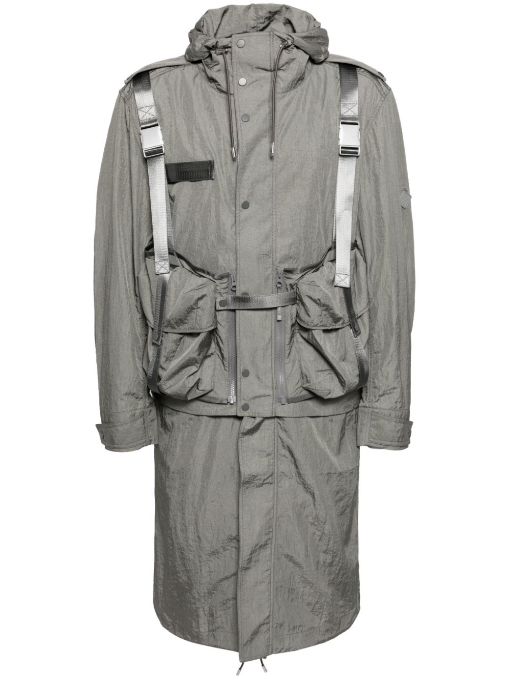 Detachable-panel hooded jacket - Grey