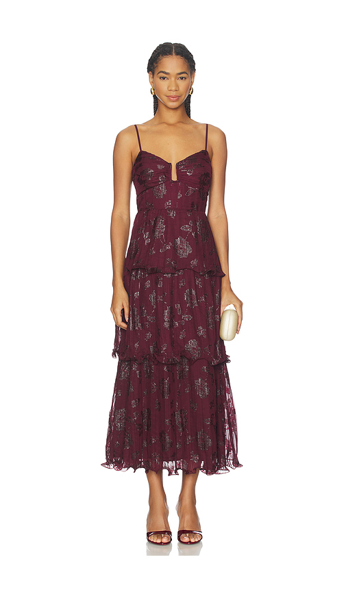 Astr the label maxivestido lupin en color vino XL también en XS, S
