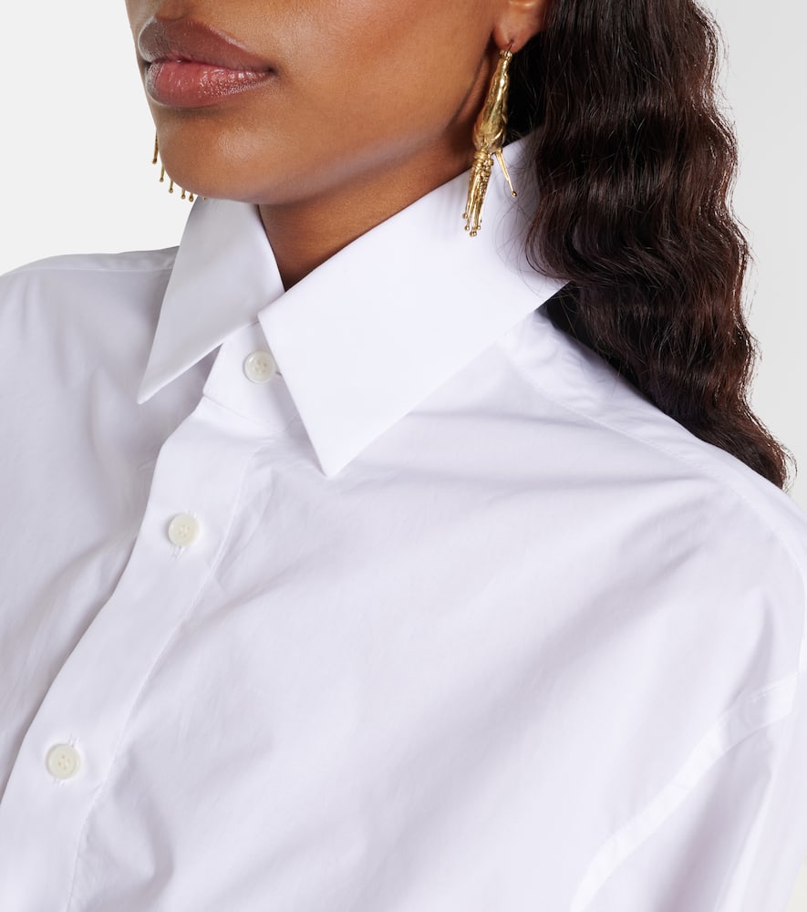 Cropped cotton poplin shirt