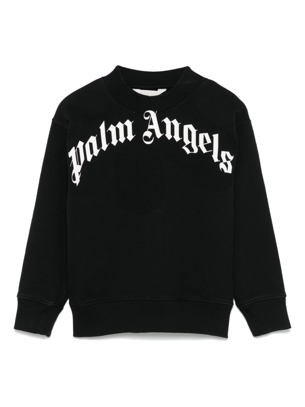 Curved-logo crew-neck sweatshirt - Black