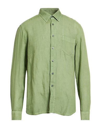 Man Shirt Green Size M Linen