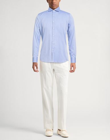 Man Shirt Light blue Size 16 Cotton