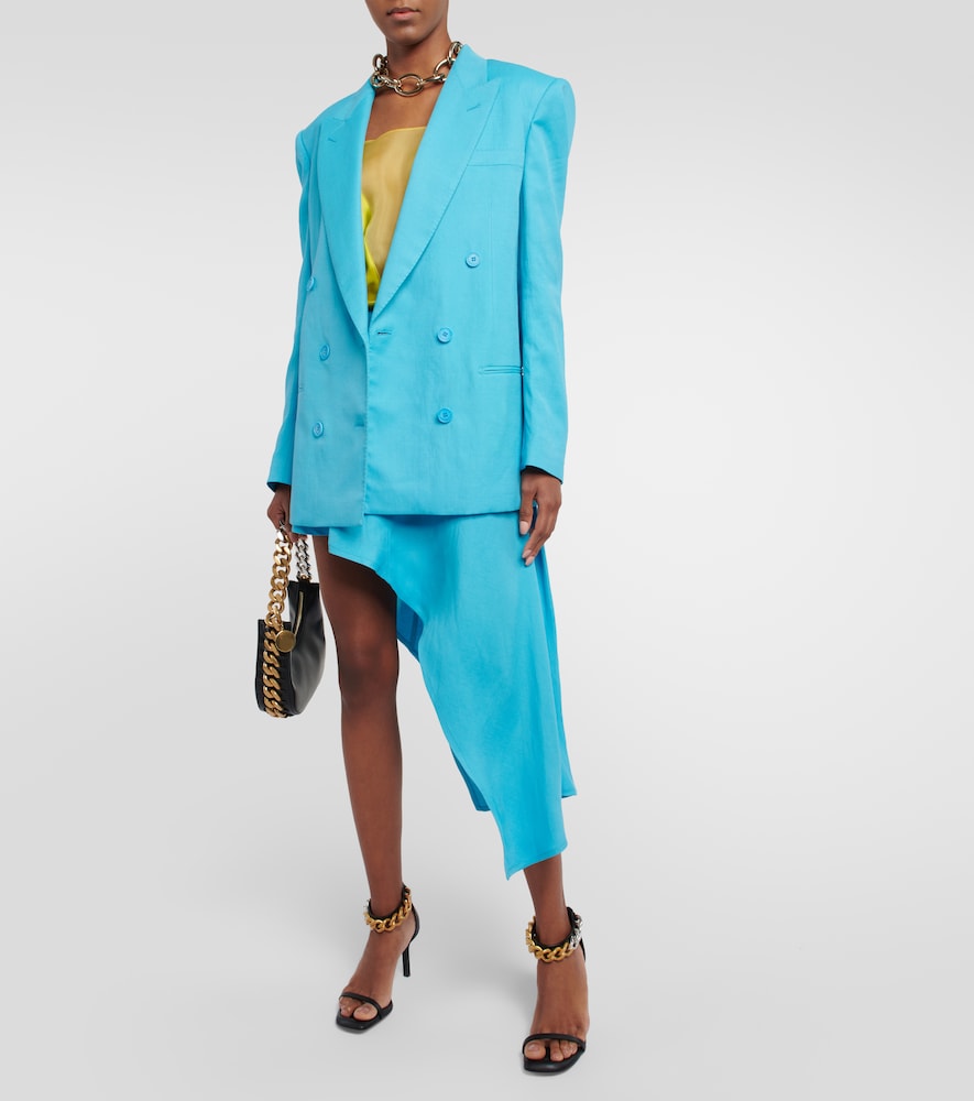 Double-breasted twill blazer