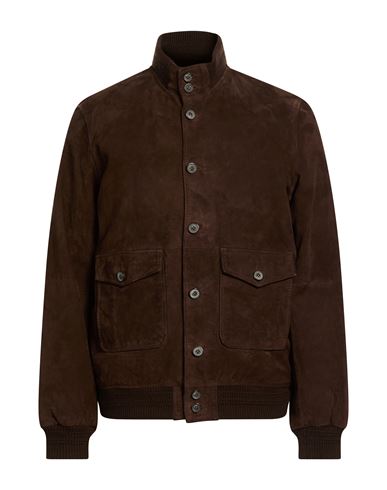 Man Jacket Dark brown Size 44 Leather