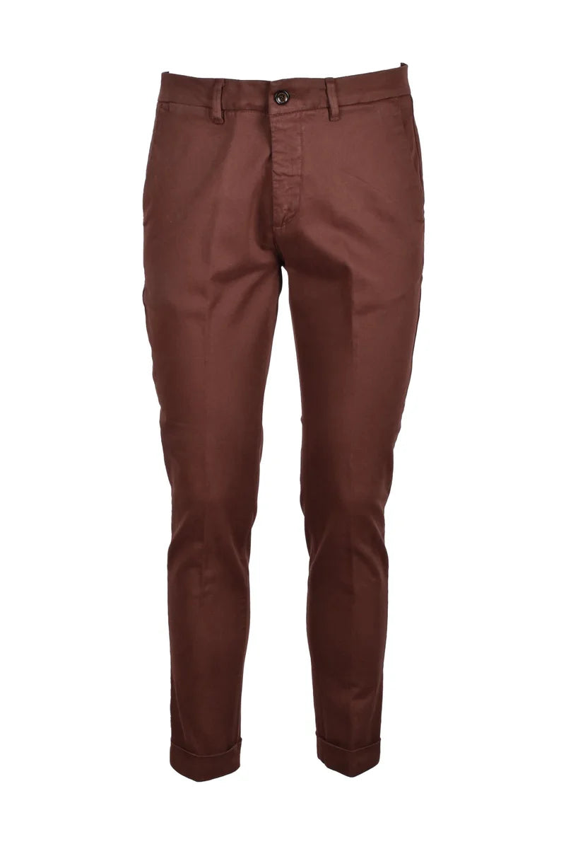 Slim-Fit Brown Trousers with Classic Design and Comfortable Stretch