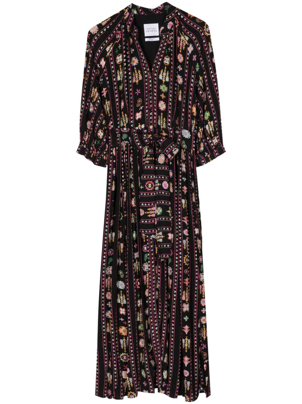 Embroidered shirt dress - Black