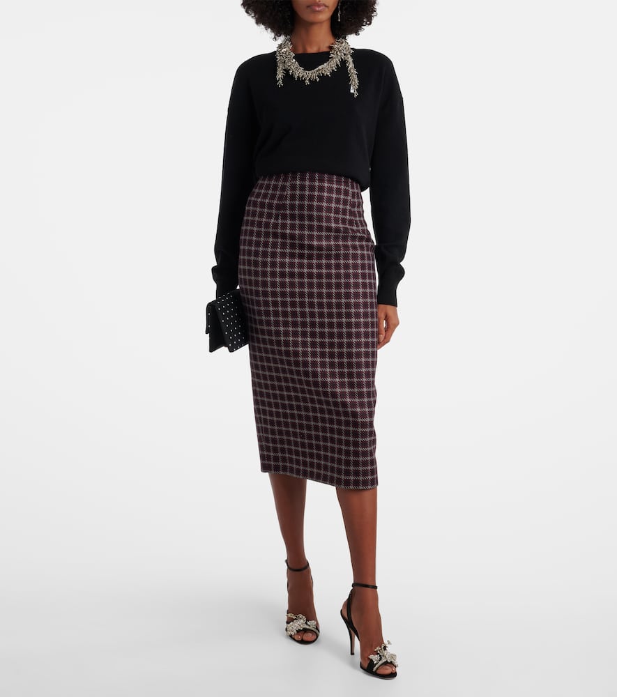 Lorelei houndstooth genzianella pencil skirt