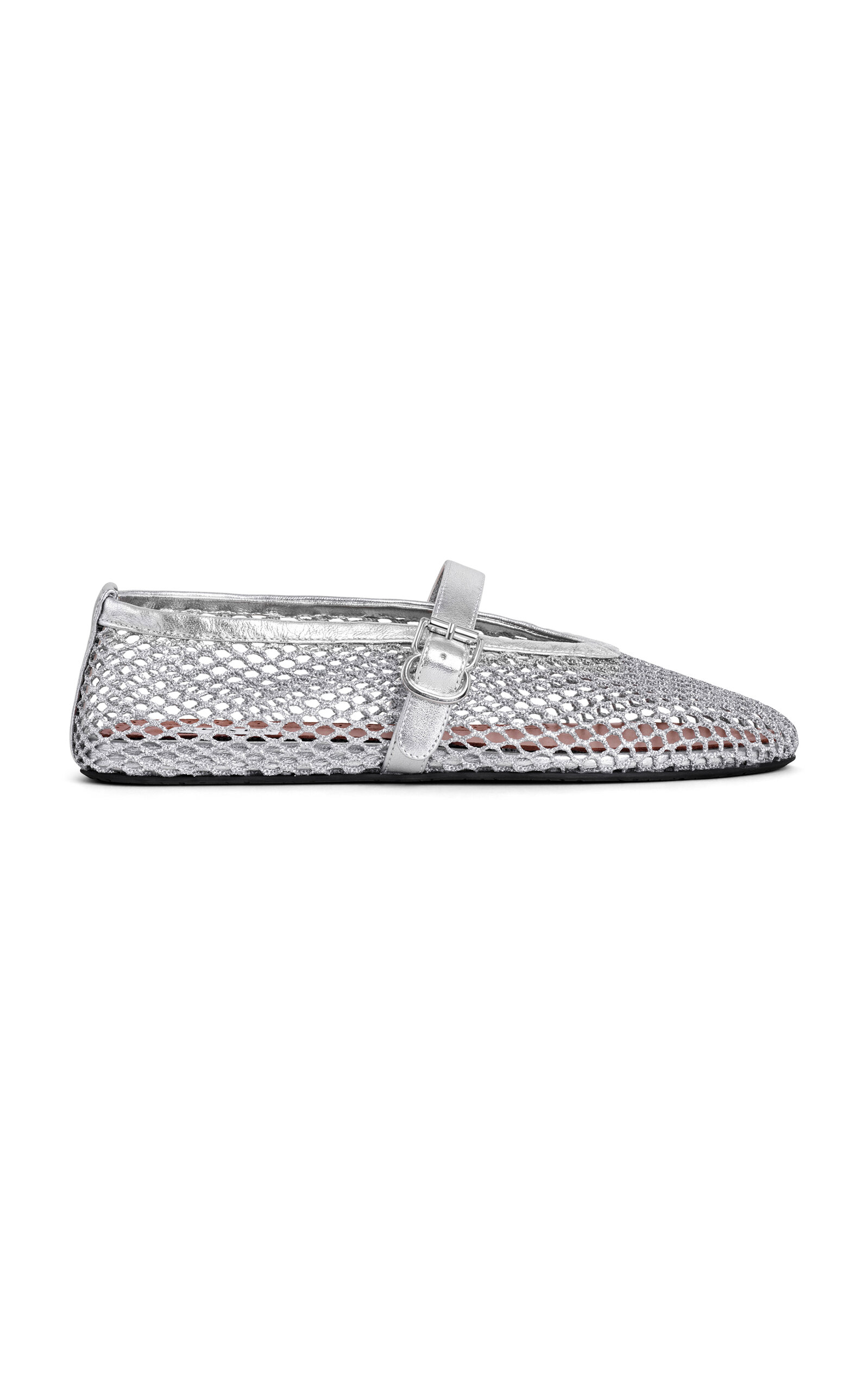 Metallic Mesh Mary Jane Flats