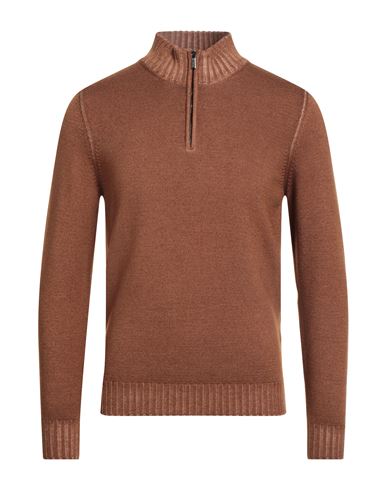 Moorer Man Turtleneck Camel Size 44 Virgin Wool