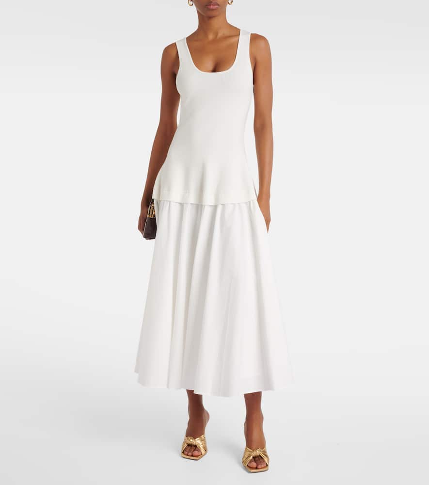 Jazz cotton-blend poplin midi dress