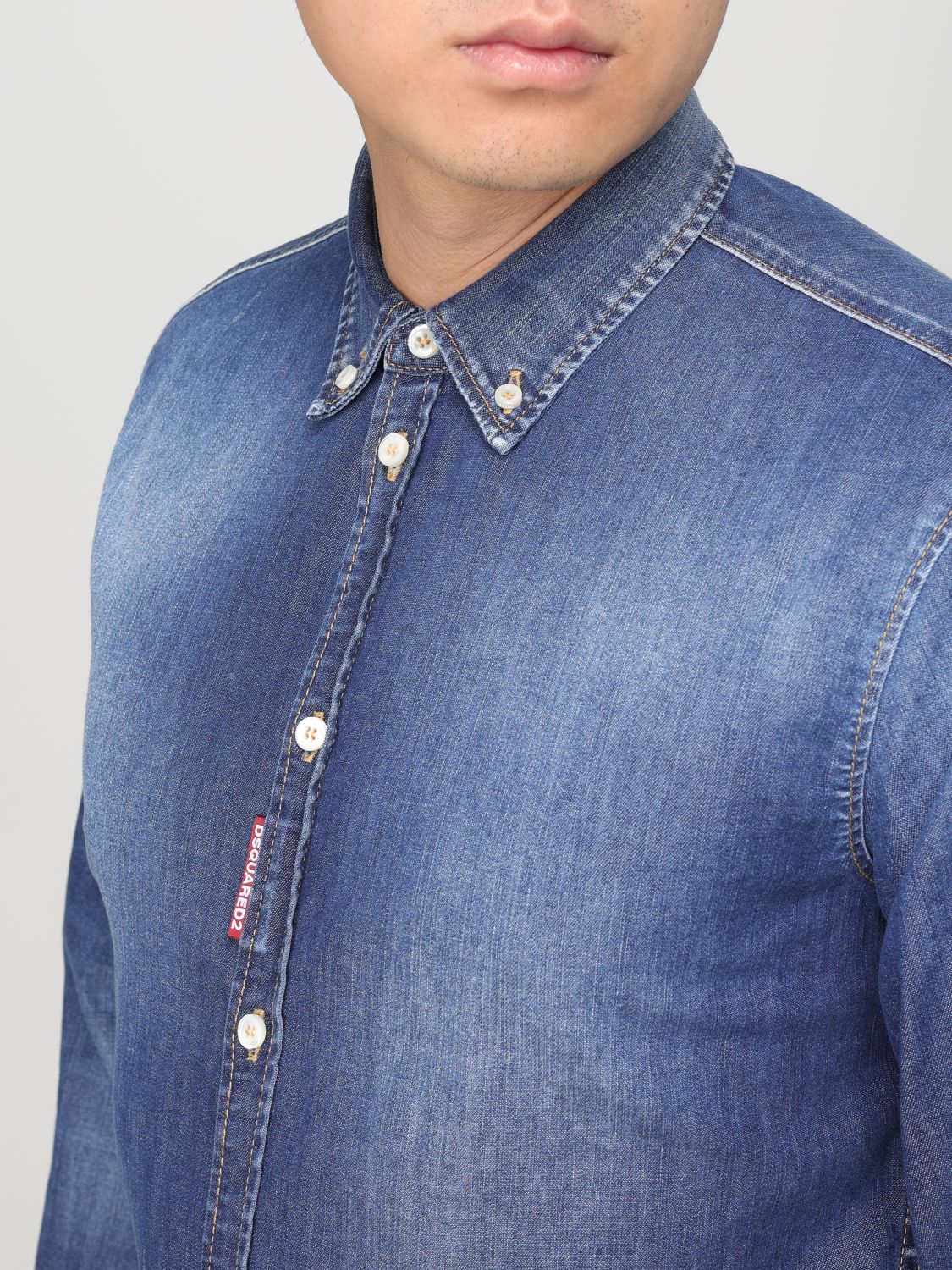 Dark-wash relaxed shirt - Blue