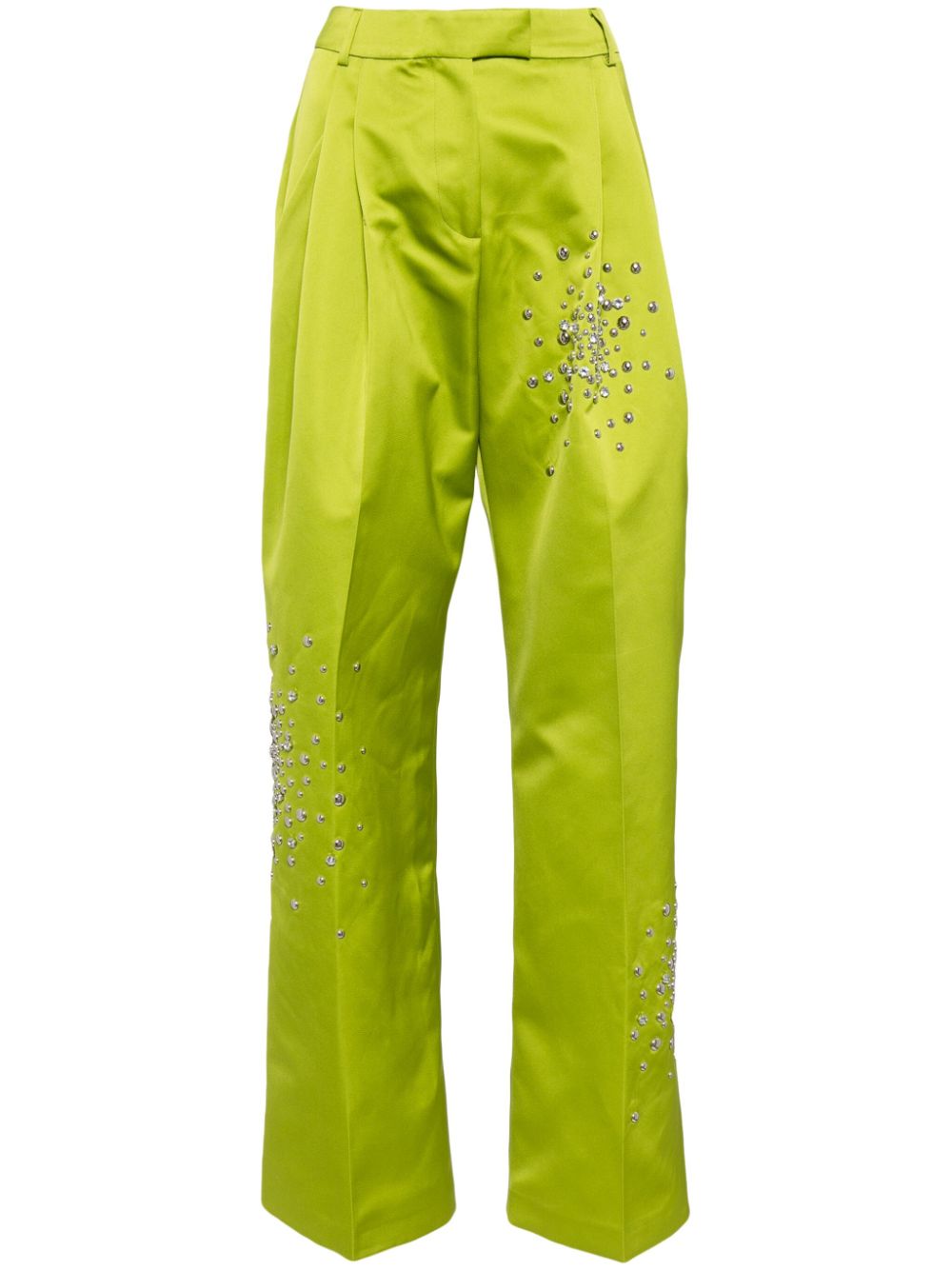 Rhinestone-embellished trousers - Green