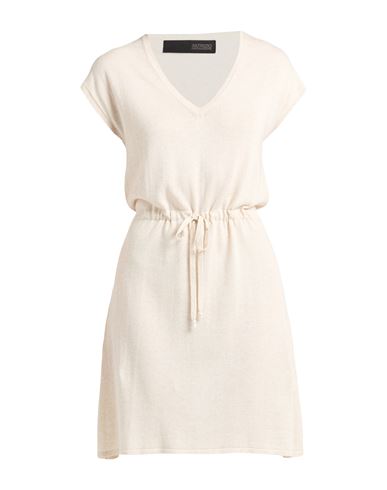 Woman Mini dress Ivory Size L/XL Viscose, Linen, Cotton