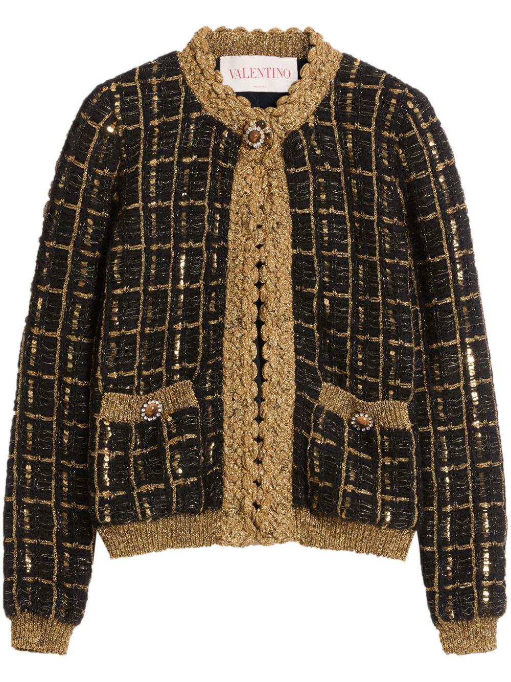 Sequin-embellished cardigan - Brown