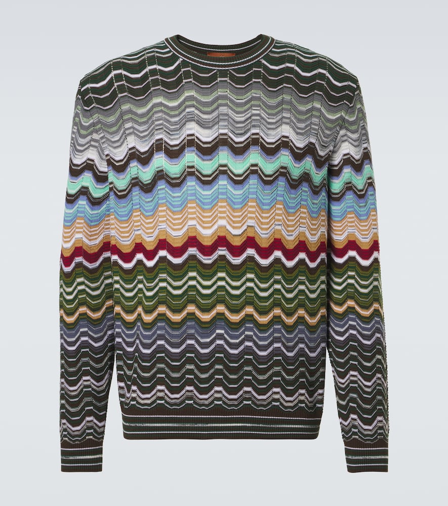 Zigzag cotton-blend sweater