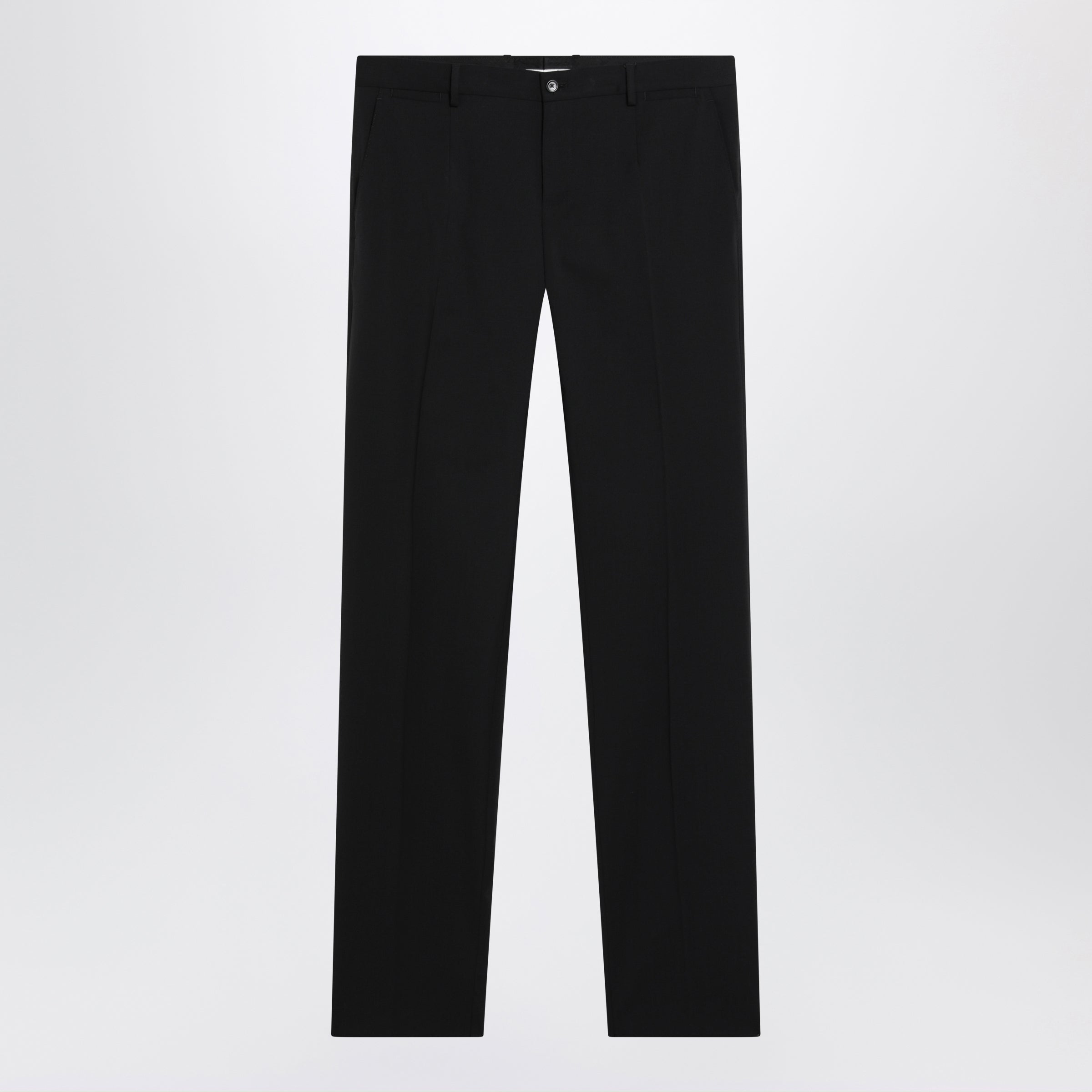 Tailored slim-fit cropped trousers in black wool blend