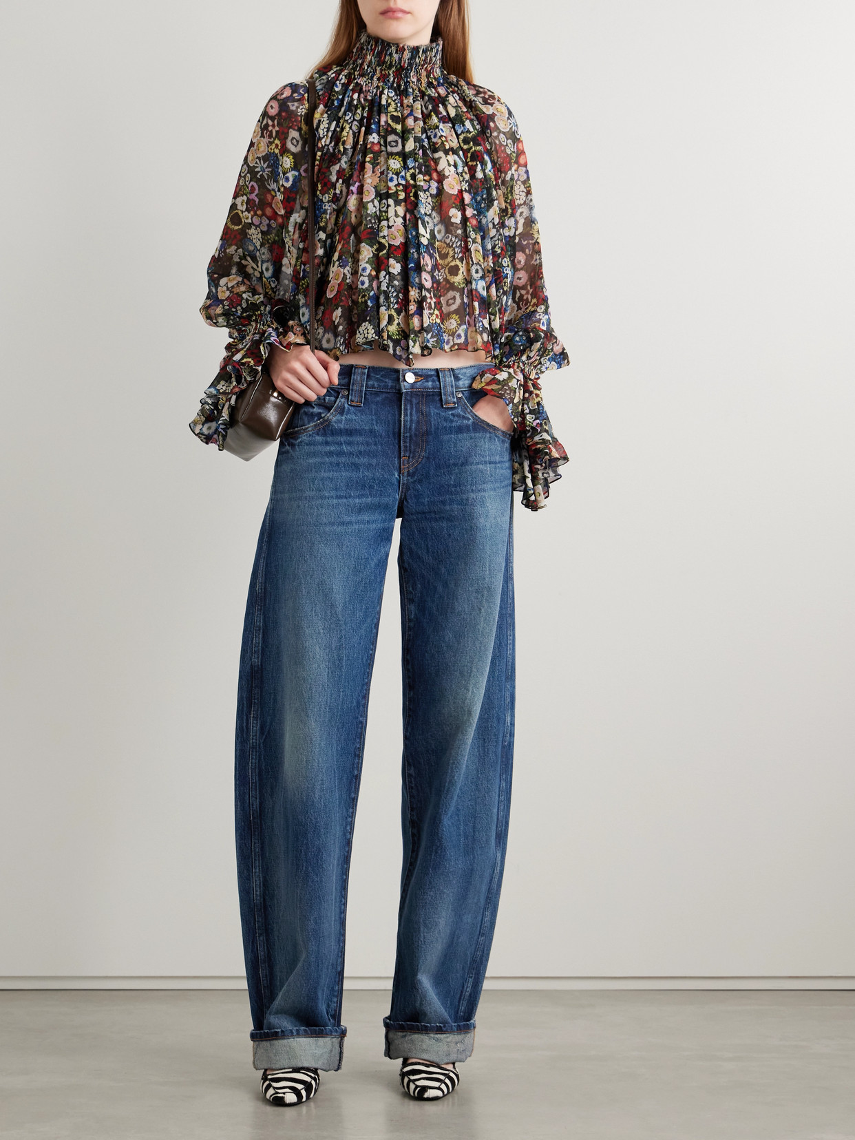 Karo Mid-rise Barrel-leg Jeans - Blue